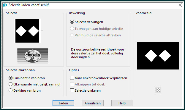 Selecties - Selectie laden/opslaan - Selectie laden vanaf schijf : SELECTION 1 TUTORIEL 5